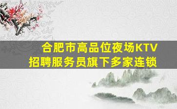 合肥市高品位夜场KTV招聘服务员旗下多家连锁